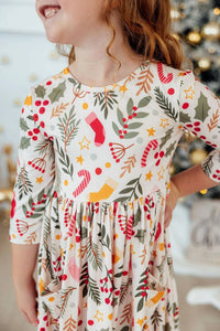 Mila & Rose - Three Quarter Sleeve Pocket Twirl Dress