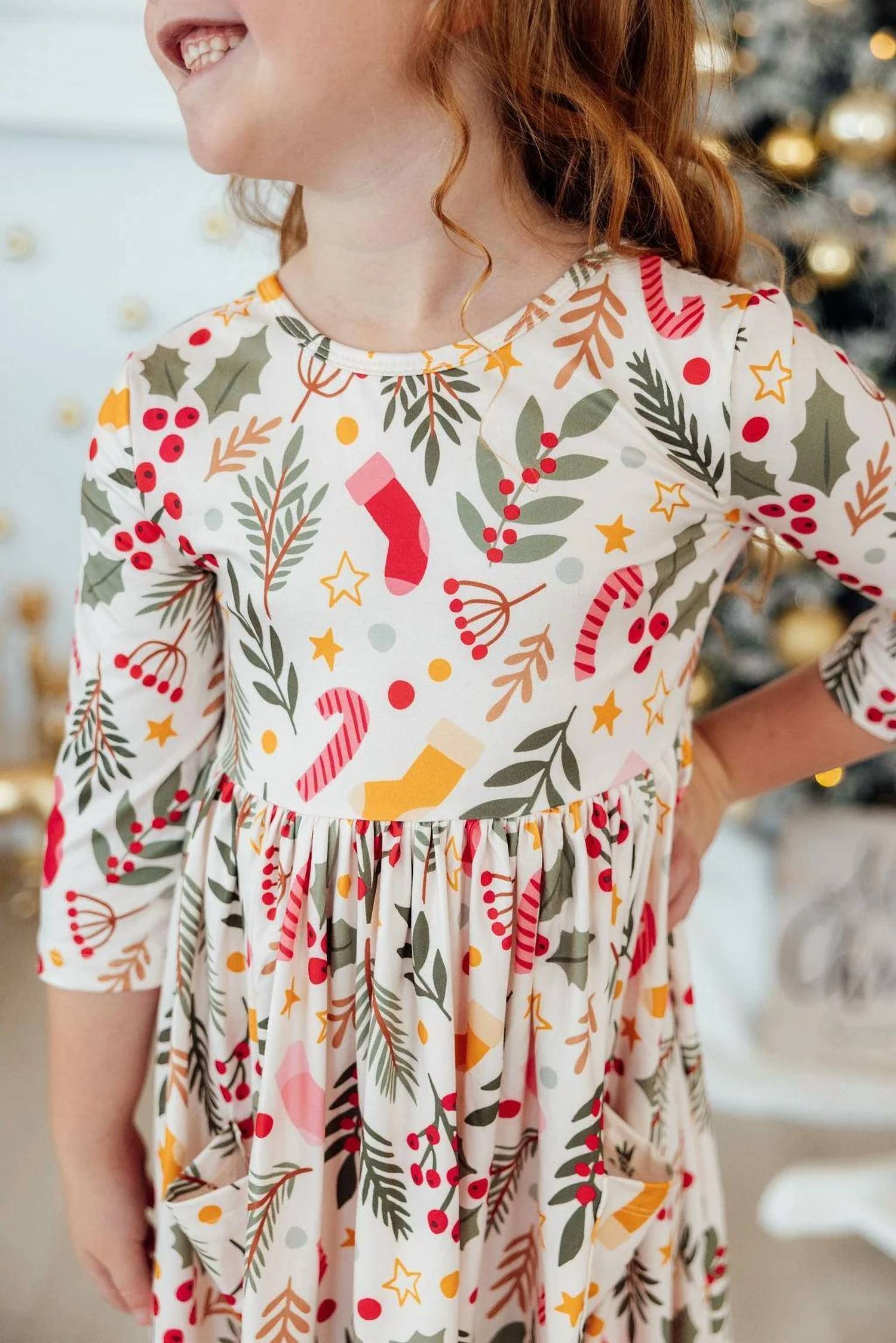 Mila & Rose - Three Quarter Sleeve Pocket Twirl Dress