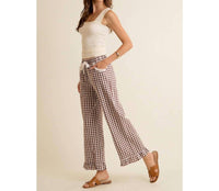 So Me - Gingham & Lace Ruffle Pant