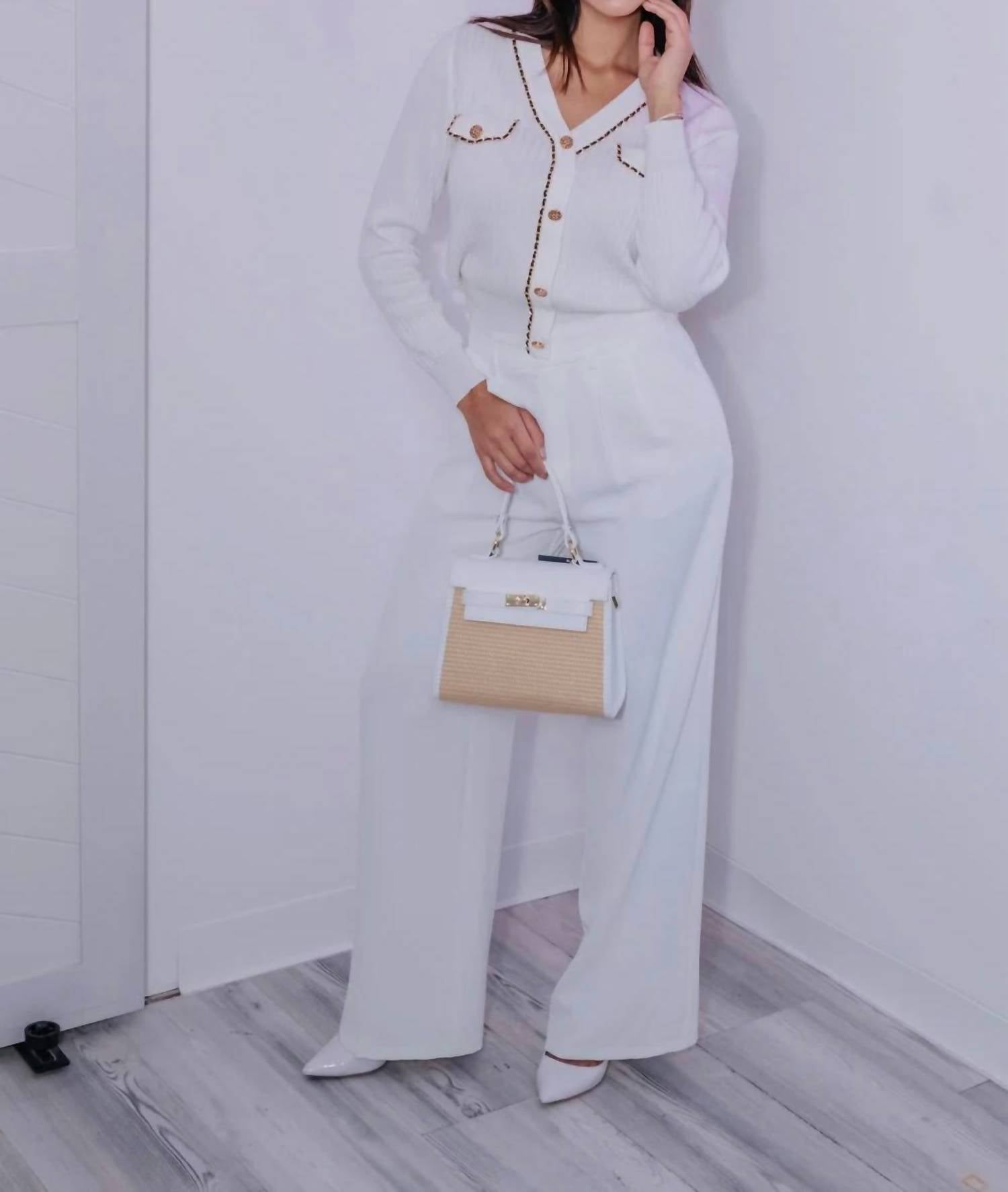 Belle D'Amour - Buttons Ribbed Cardigan