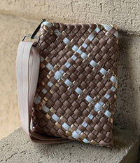 HAUTE SHORE Women's Shay Woven Phone Bag in latte - women's bag