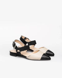 NeroGiardini Women's Buckle Strap Flat in nero ivory - women's flats