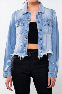 Hidden - Distressed Jean Jacket