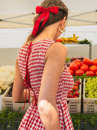 Sadie & Sage - Apple Butter Gingham Midi Dress