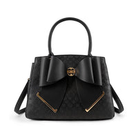 Like Dreams - Women's Crossi Elegance Large Bow Vegan Leather Satchel