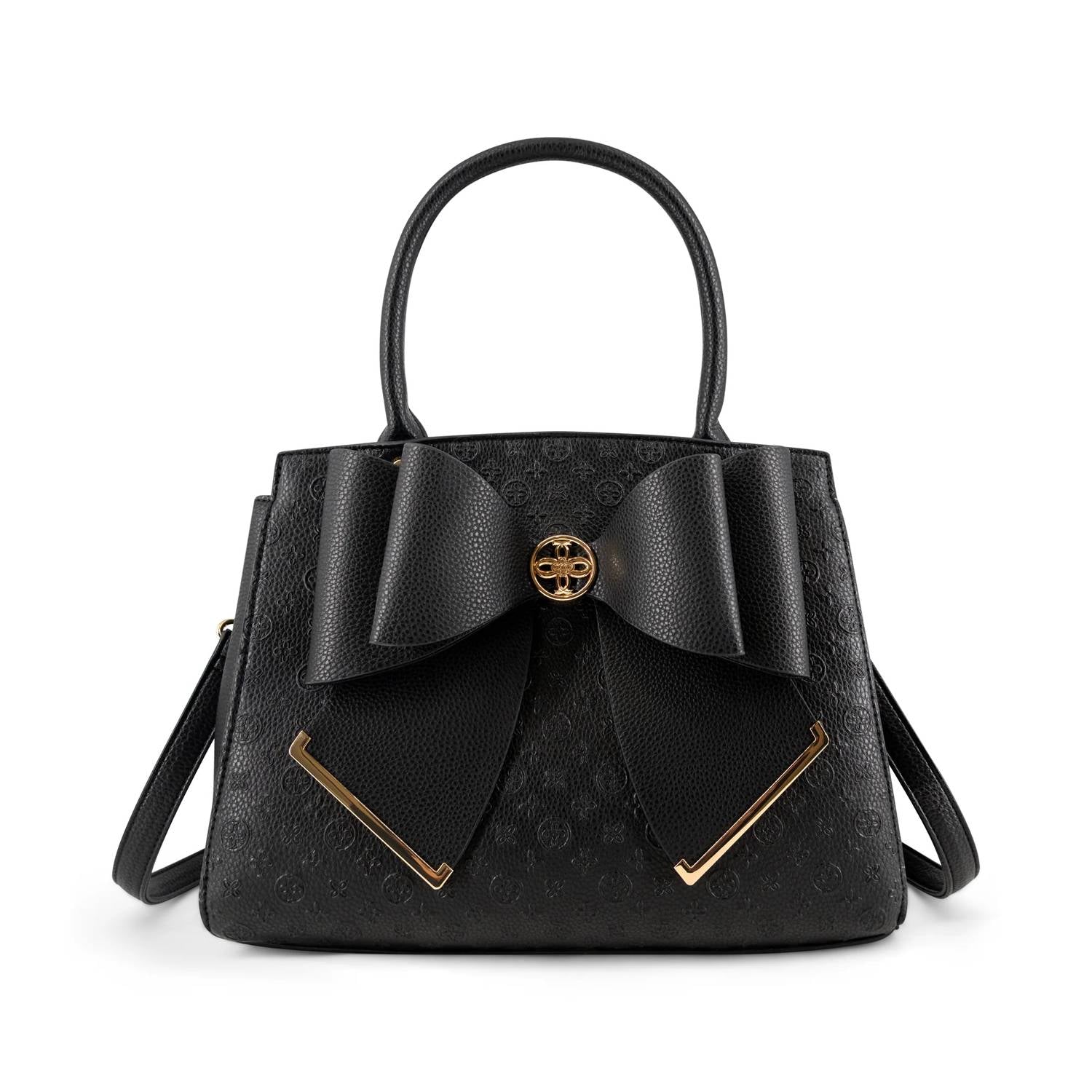 Like Dreams - Women's Crossi Elegance Large Bow Vegan Leather Satchel