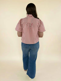 &Merci - Amabel Striped Ruffled Top