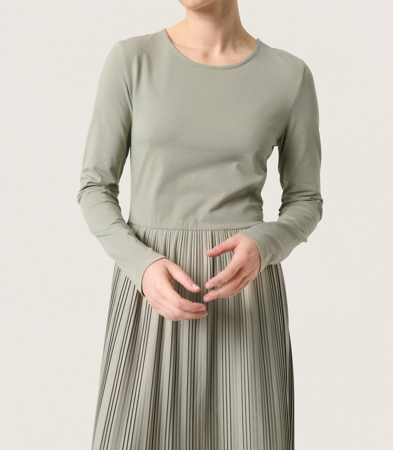 Soaked In Luxury - Simone Plisse Long Sleeve Maxi Dress