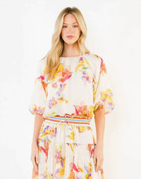 Thml - Floral Gathered Neck Top