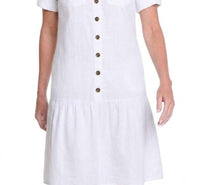 Multiples - Twill & Denim Dress With Flounce Hem