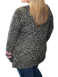 Honeyme - Leopard with Wine Accent Sweater