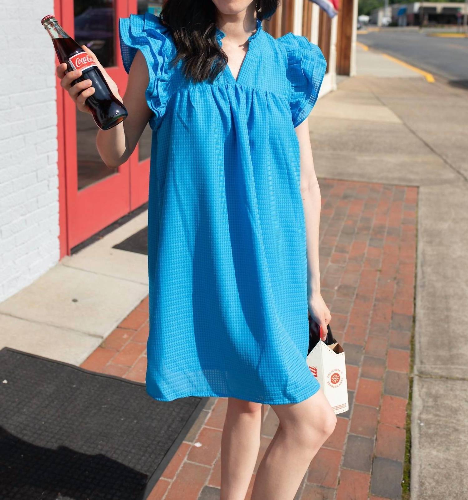 umgee Malibu Magic Dress in cobalt blue - women's dress - alternate view