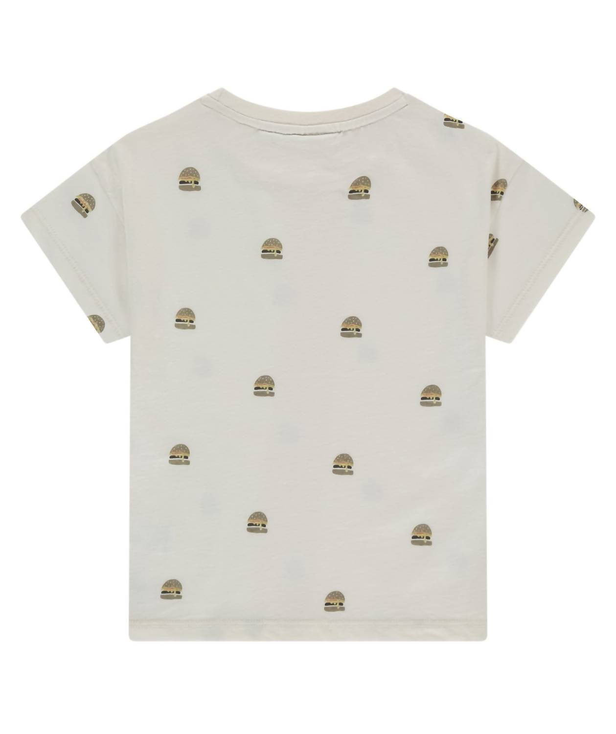 babyface Boy's Burger Icon Short Sleeve T-shirt in off white - kids' t-shirt - detail view