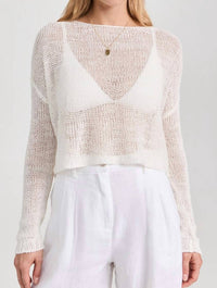 Enza Costa - Linen Open Knit Bateau Sweater