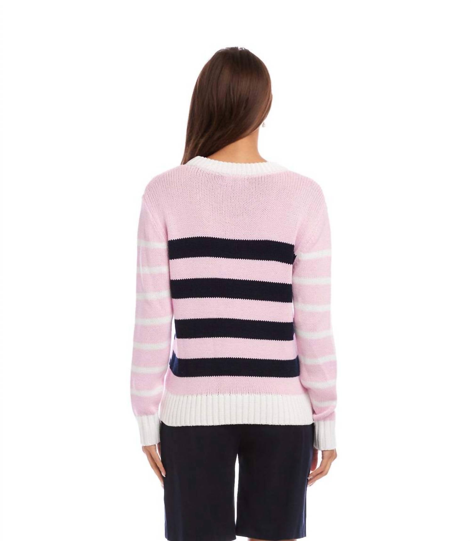 Karen Kane - Stripe Crewneck Sweater