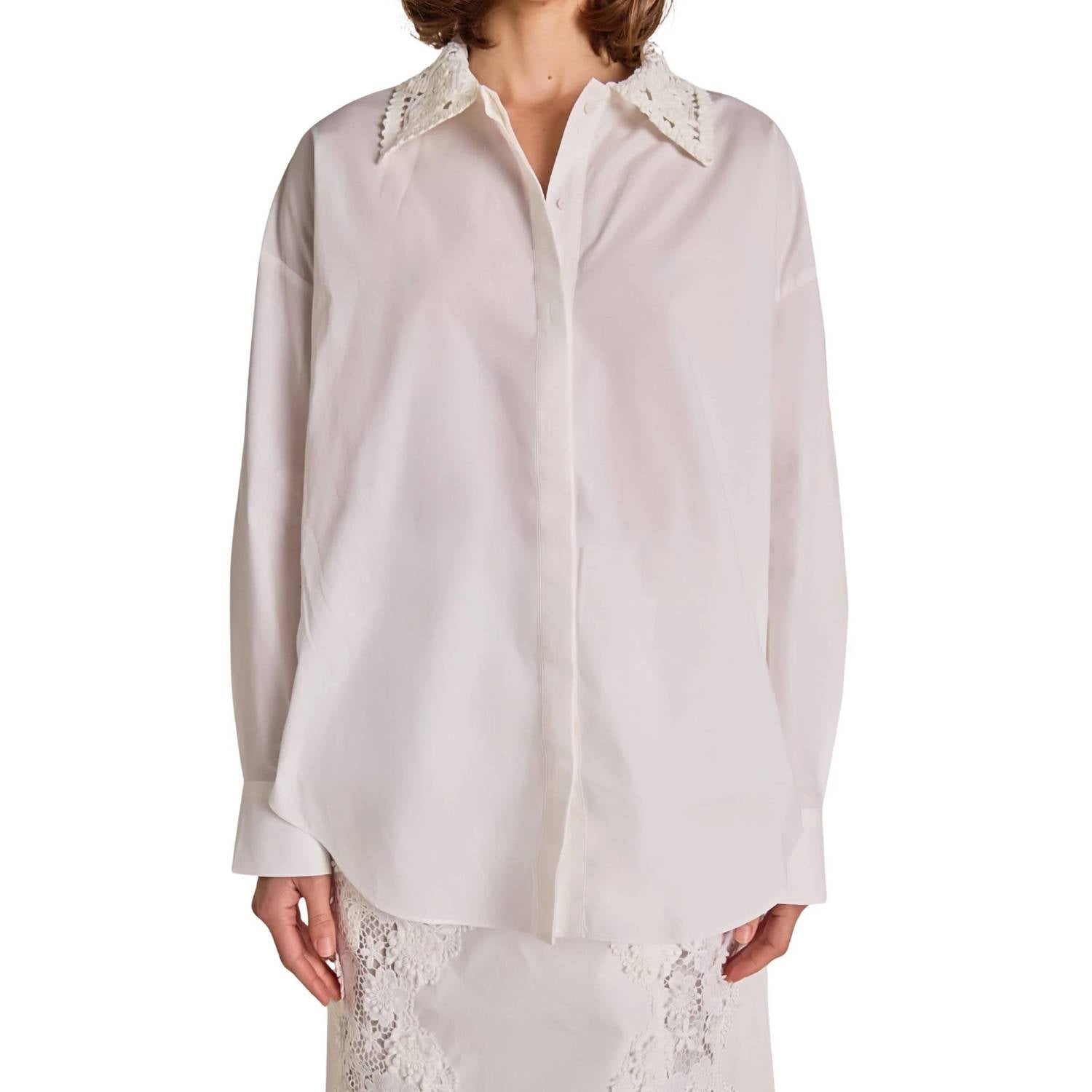 English Factory - Crochet Collar Detailed Shirt