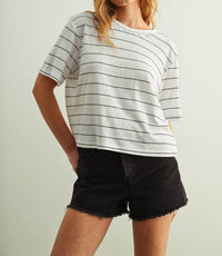 Miou Muse - Stripe Cotton Linen Top