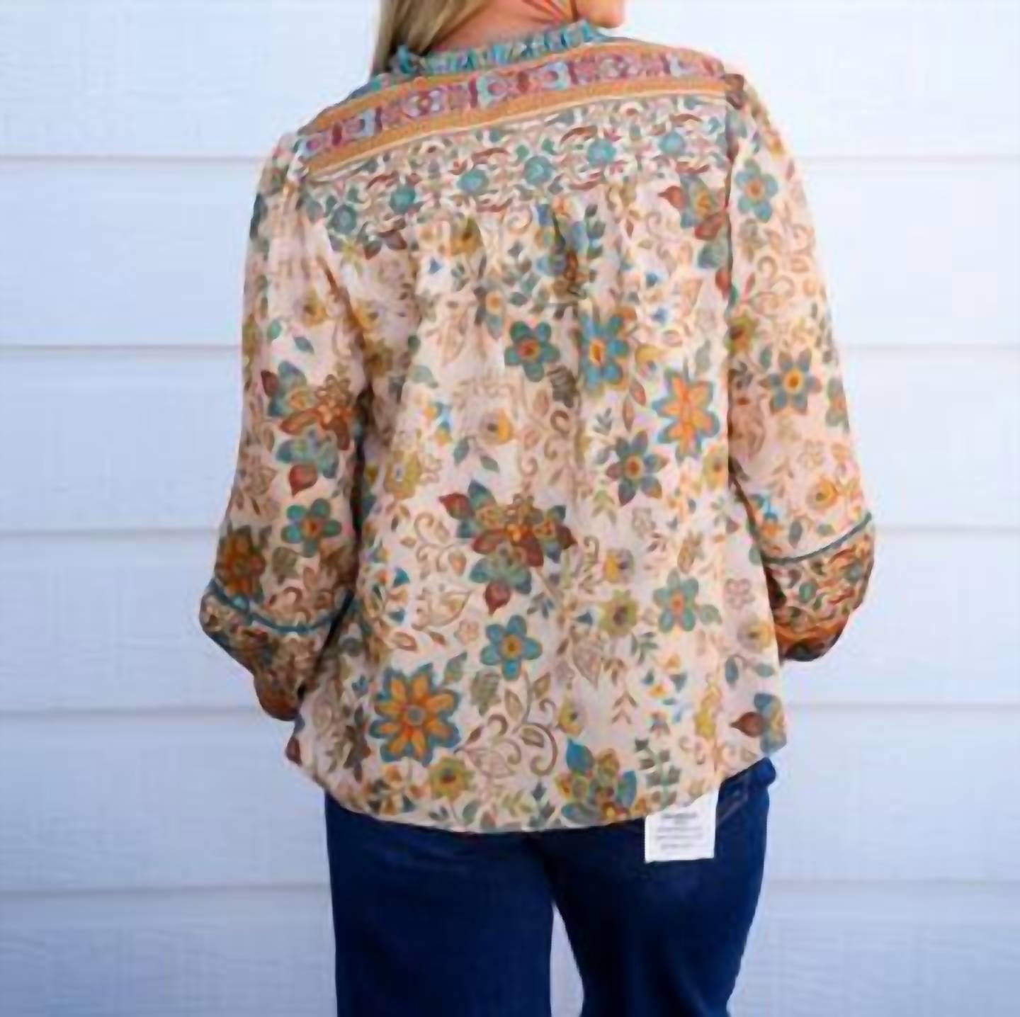 Current Air - Paisley Border Printed Top