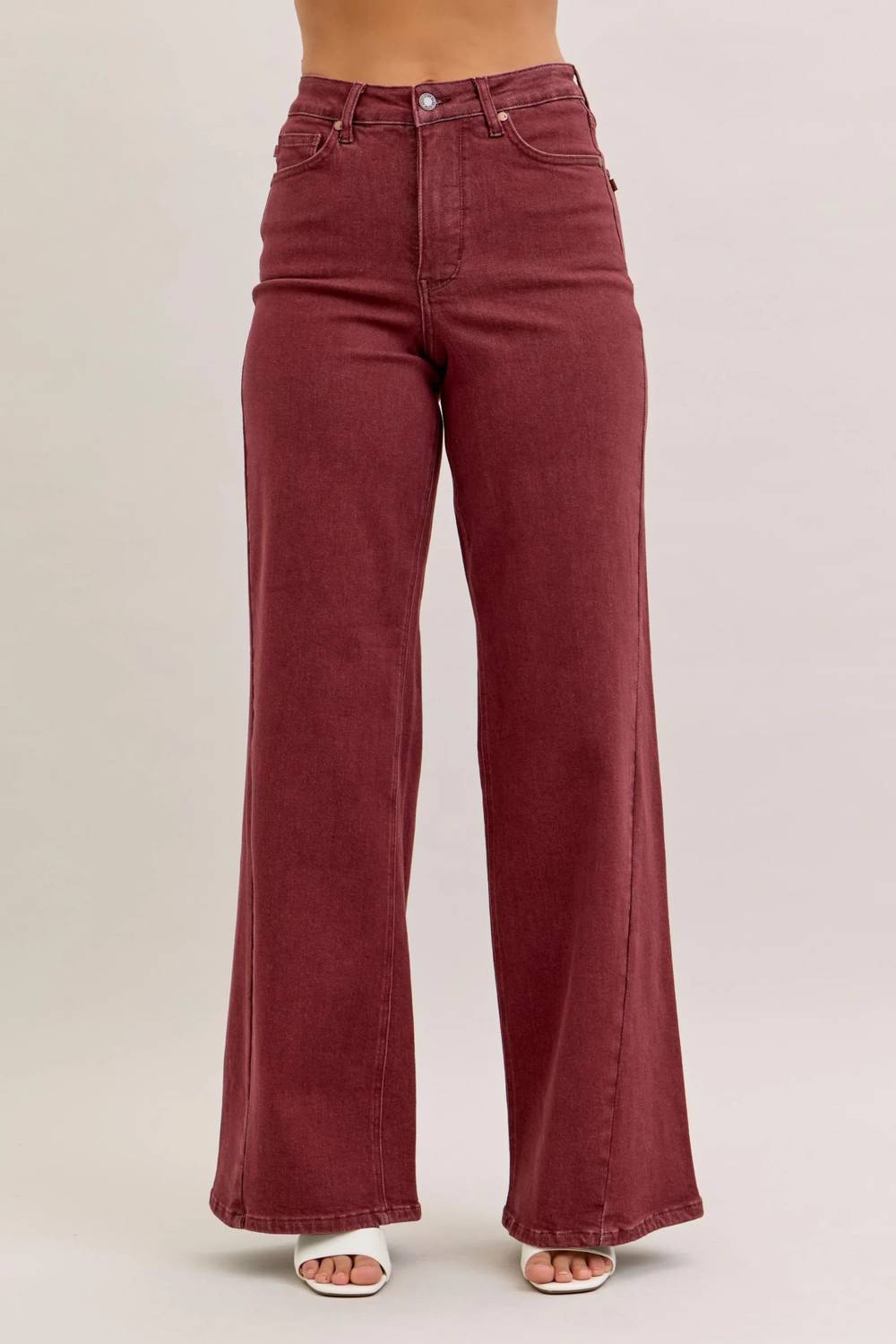 Judy Blue - High Waist Retro Wide Leg With Twisted Seams Jeans