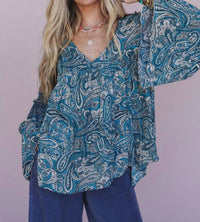 Three Bird Nest - Brea Paisley Print Top
