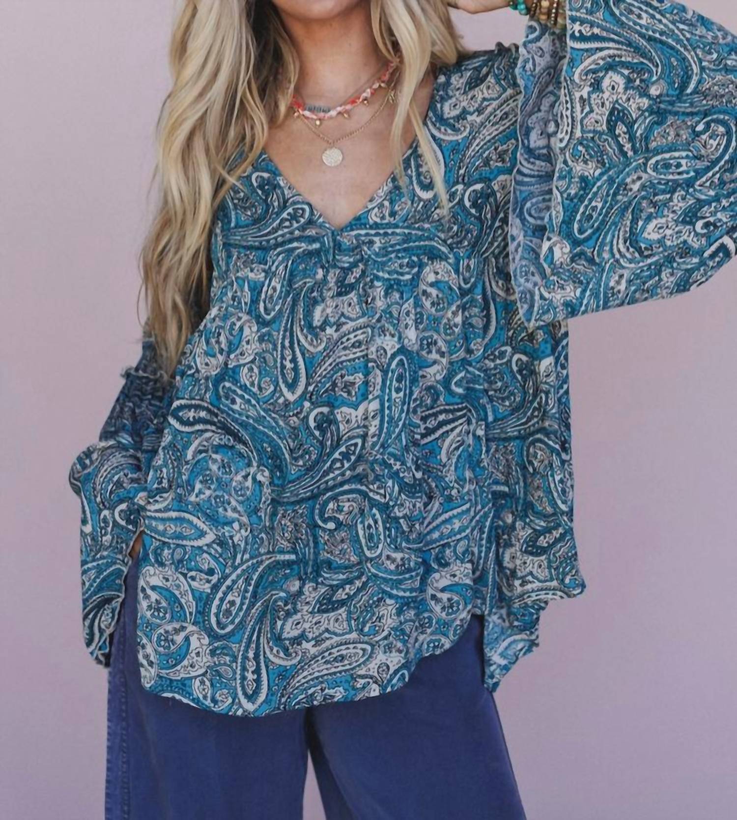 Three Bird Nest - Brea Paisley Print Top