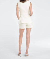 Favorite Daughter Suiting Mini Short in pearl - women's shorts - detail view