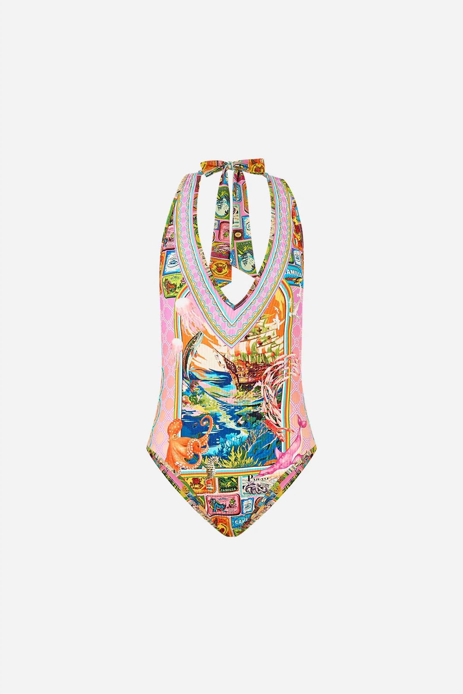 Camilla - Reversible Bind Edge Halter One Piece