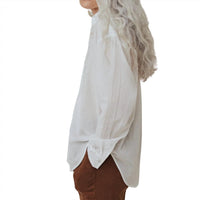 Bella Dahl Women's Pintuck Flowy Shirt in white - women's shirt - alternate view