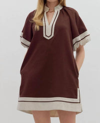 entro The Reagan Dress in chocolate - women's dress