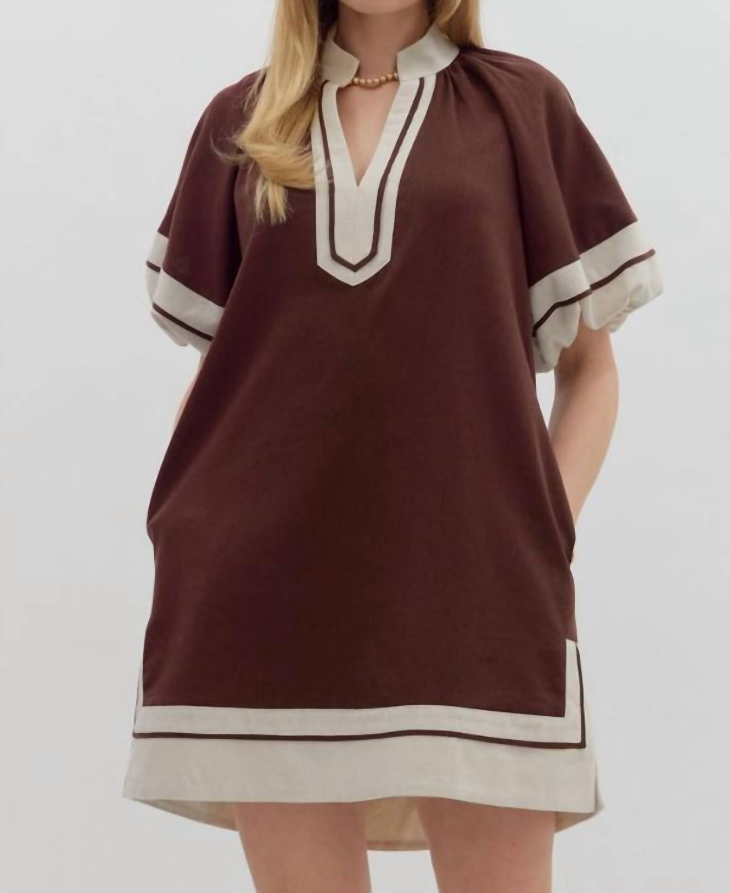 entro The Reagan Dress in chocolate - women's dress