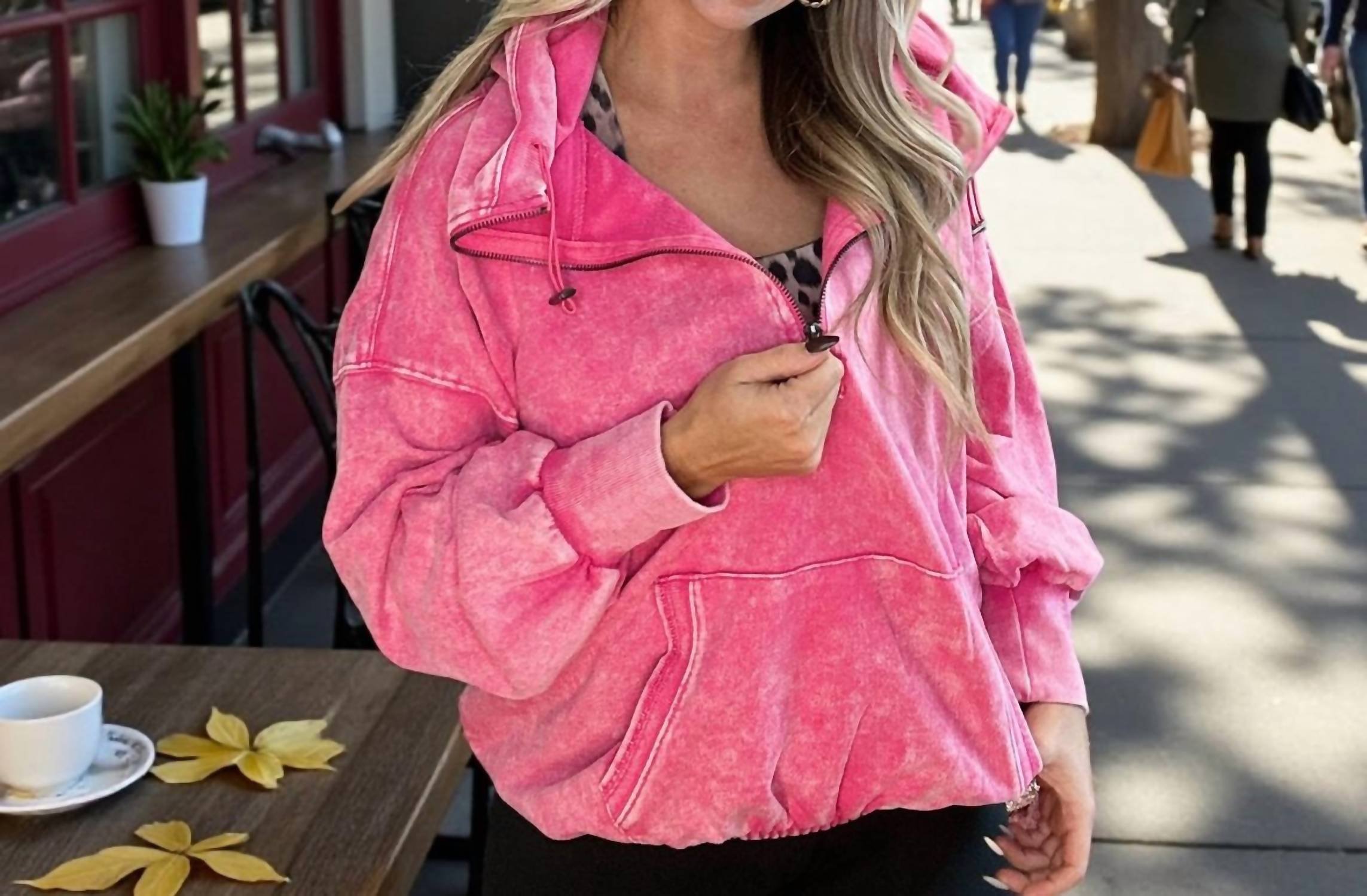 Zenana - Crush Mineral Wash Hoodie