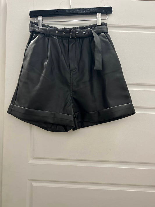 Faux leather shorts