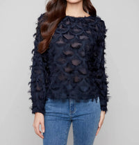 Charlie B - eyelash chiffon top