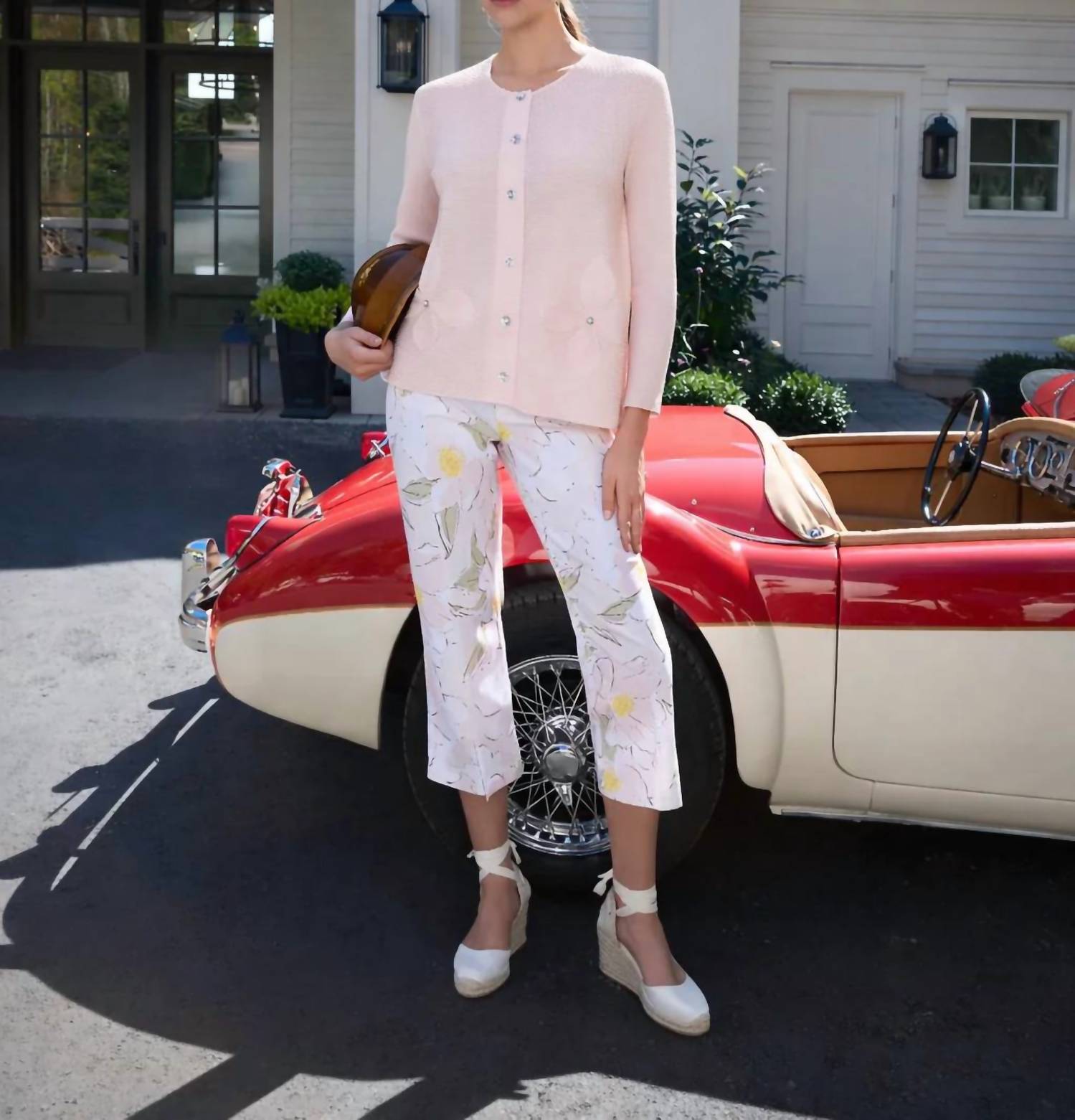 Frank Lyman - Faylie Floral Appliqué Hip-length Cardigan