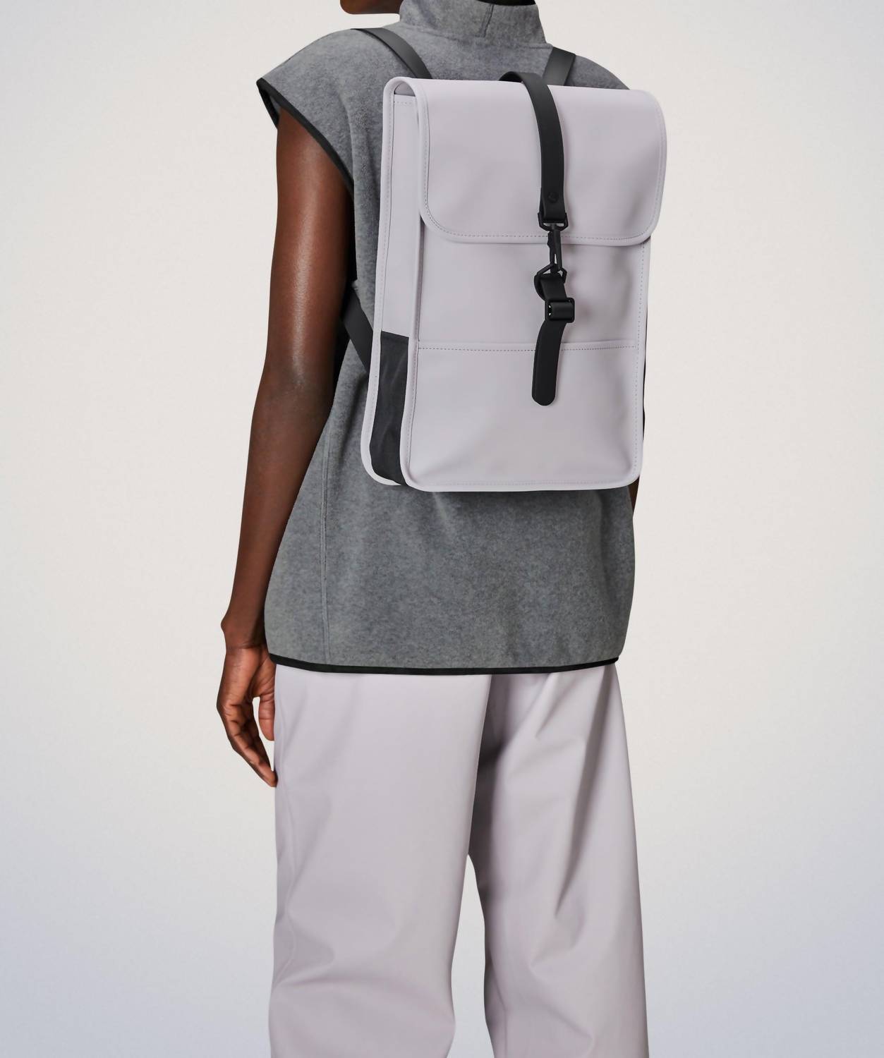 Rains Unisex Mini Backpack in flint - men's bag - detail view