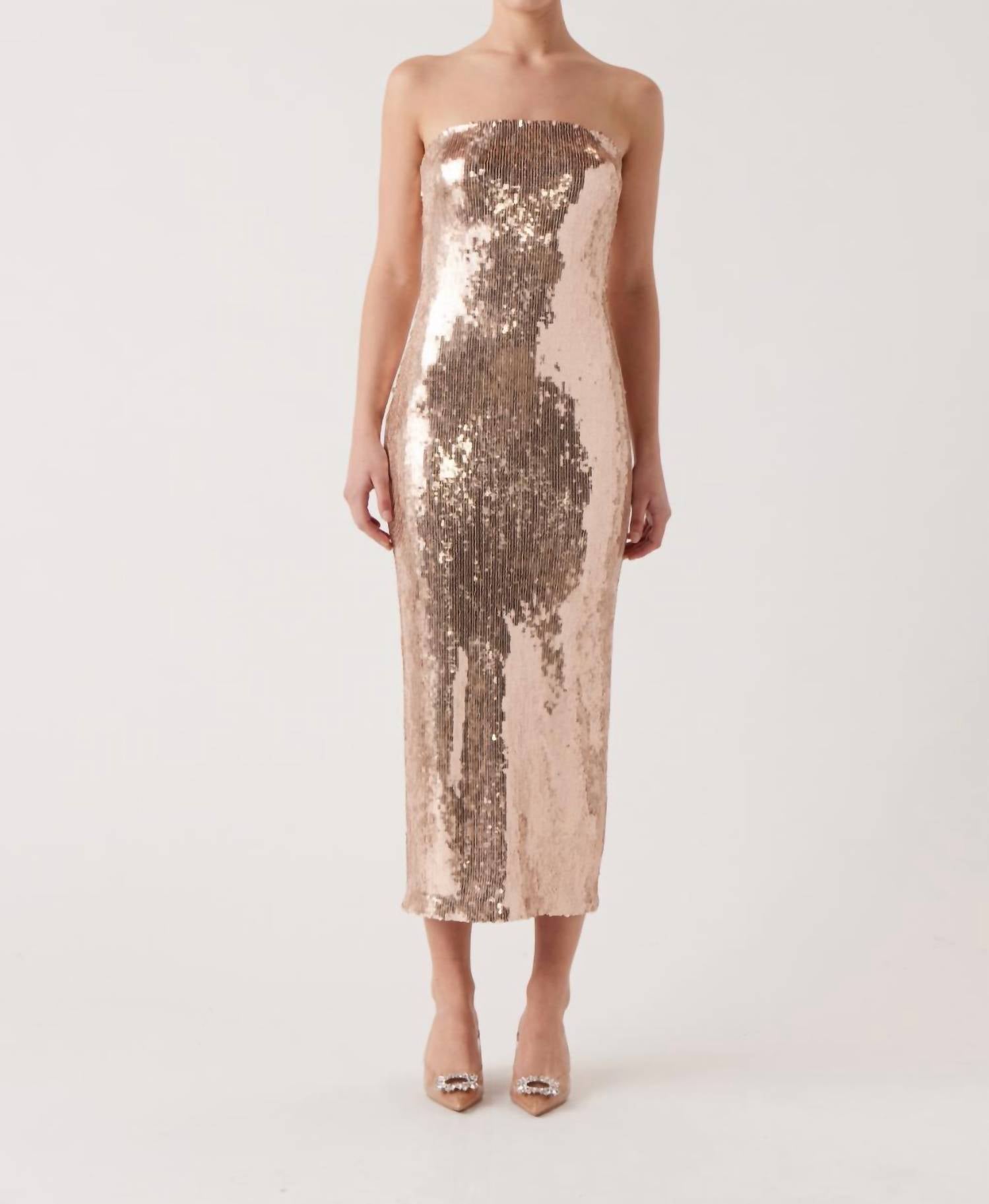 Sophie Rue Leigh Sequin Dress in gold - women's dress