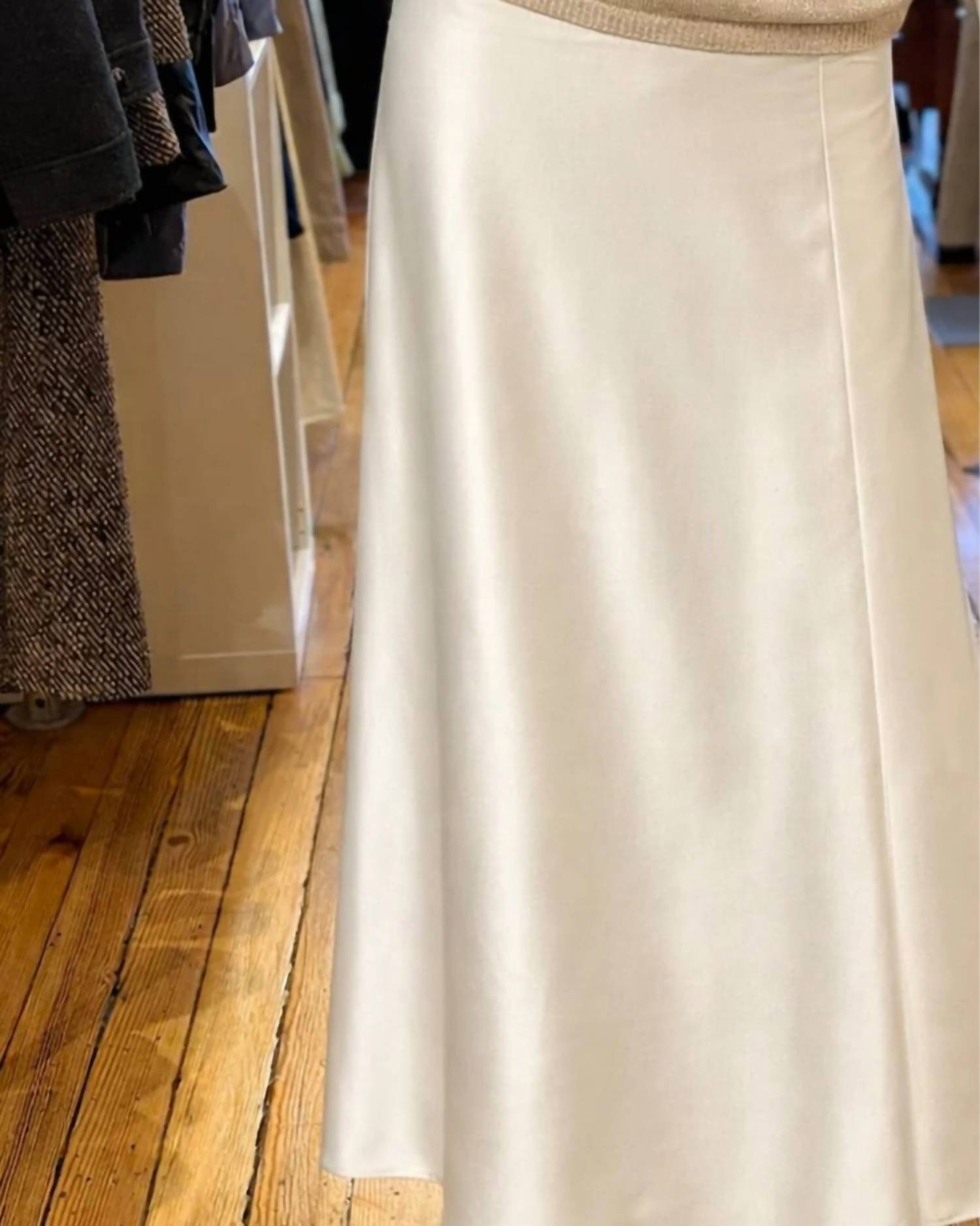 Connie Roberson Silk Maxi Skirt in ivory - women's skirt