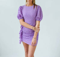 Karlie - Eyelet Circle Side Ruffle Dress