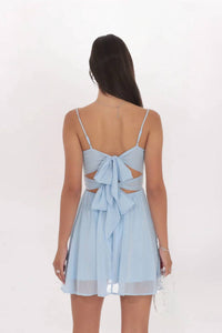 Lucy In The Sky - Twist Front Shimmer Mini Dress