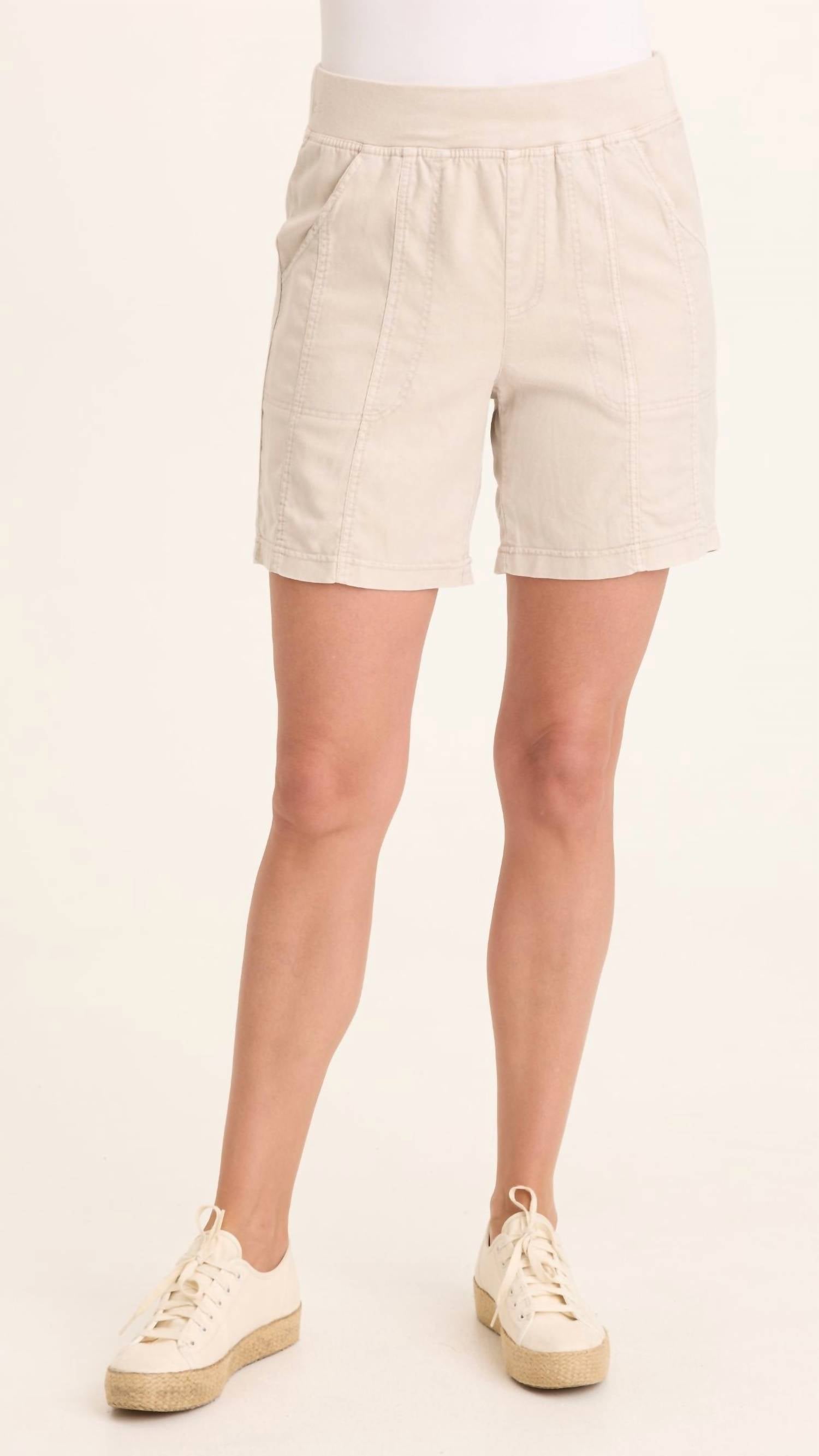 Wearables Louisa Twill Pull On Shorts in chalky tan grey - women's shorts
