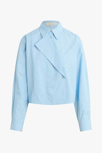 Favorite Daughter Jenni Long Sleeve Top in light blue stripe - women's shirt - view 5