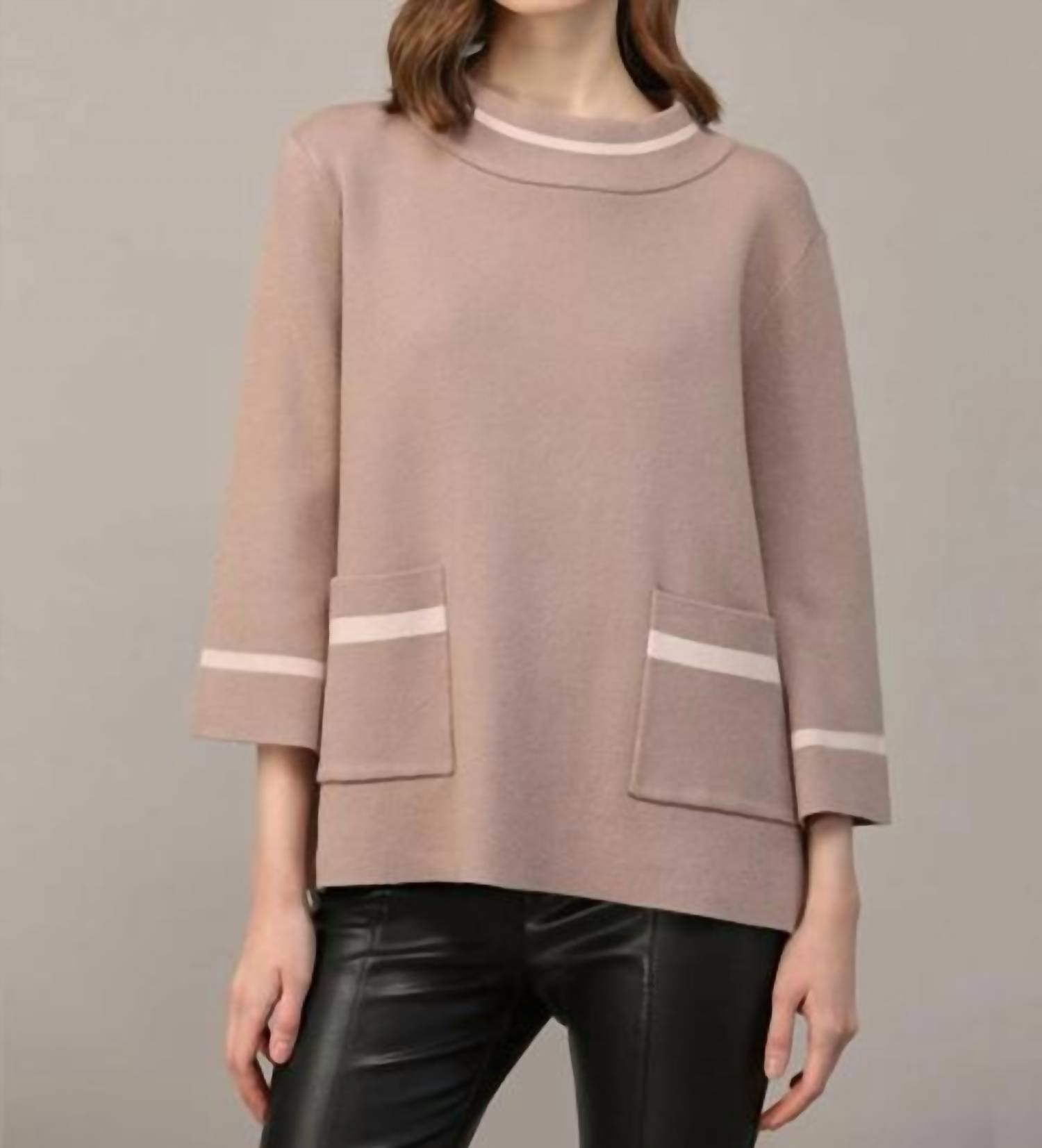 Fate - Mock Neck Contrast Trim Sweater