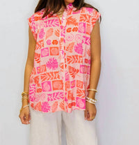 Fate - Tropical Button Up Top