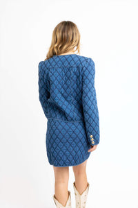 Karlie - DENIM STITCH NOVELTY SKIRT