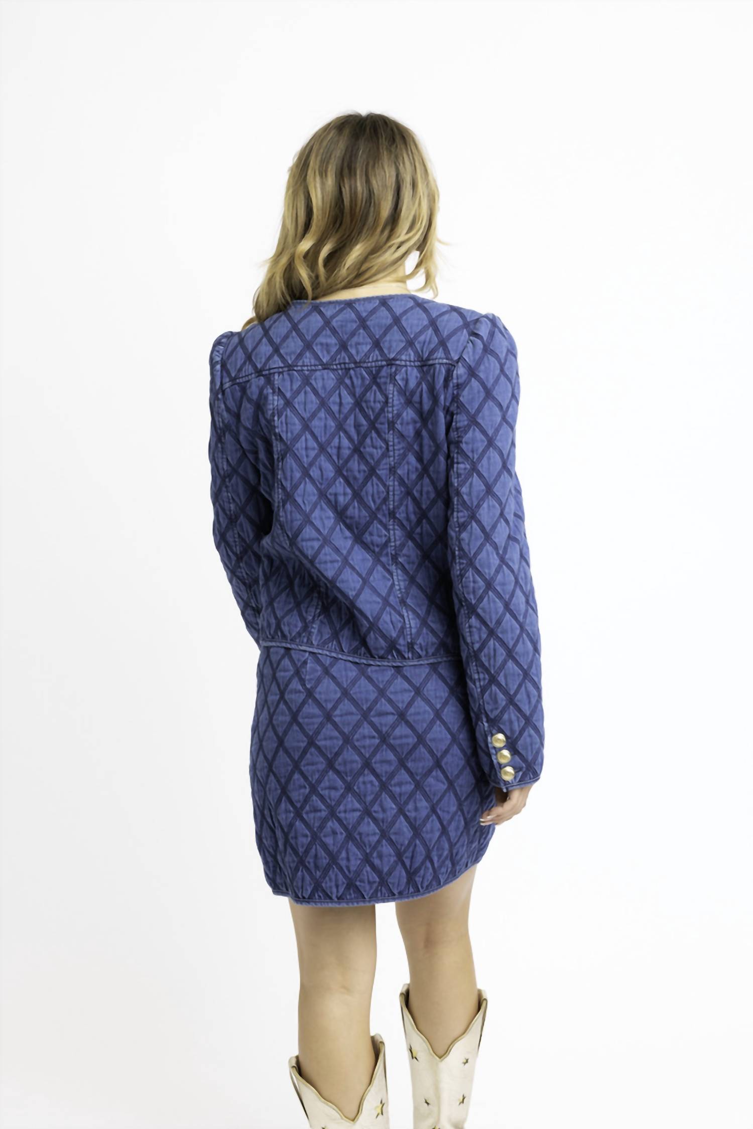 Karlie - DENIM STITCH NOVELTY SKIRT