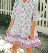 VICTORIA DUNN Sullivan Swing Dress in lilac chiffon - women's dress