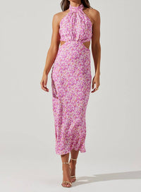 Astr - Ambretta Halter Midi Dress