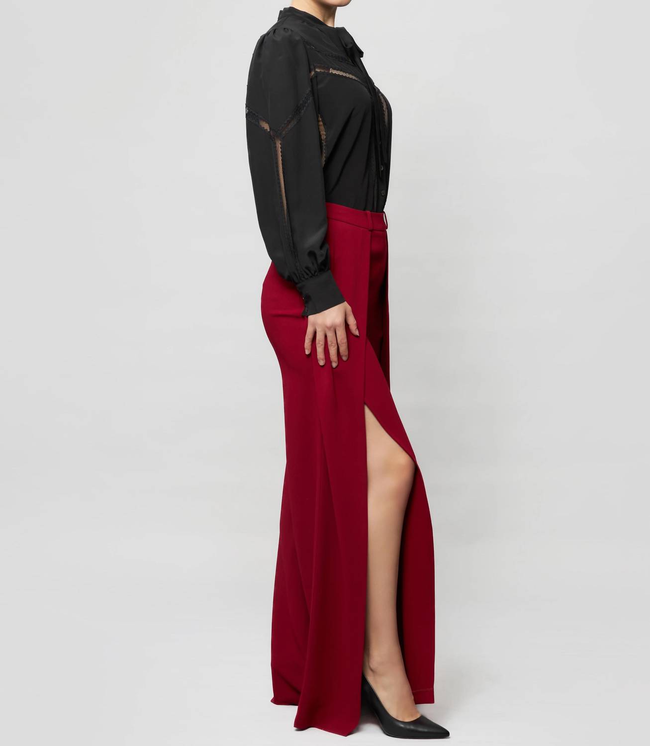 Solgo Atelier - Dina Wide Leg Crepe Pants