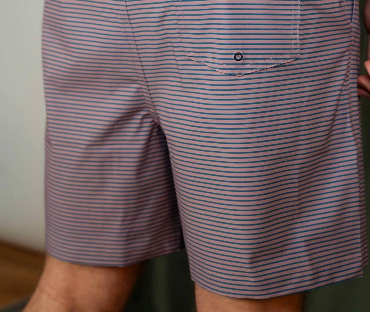 Stone Rose - Men's Horizontal Striped Swim Trunk