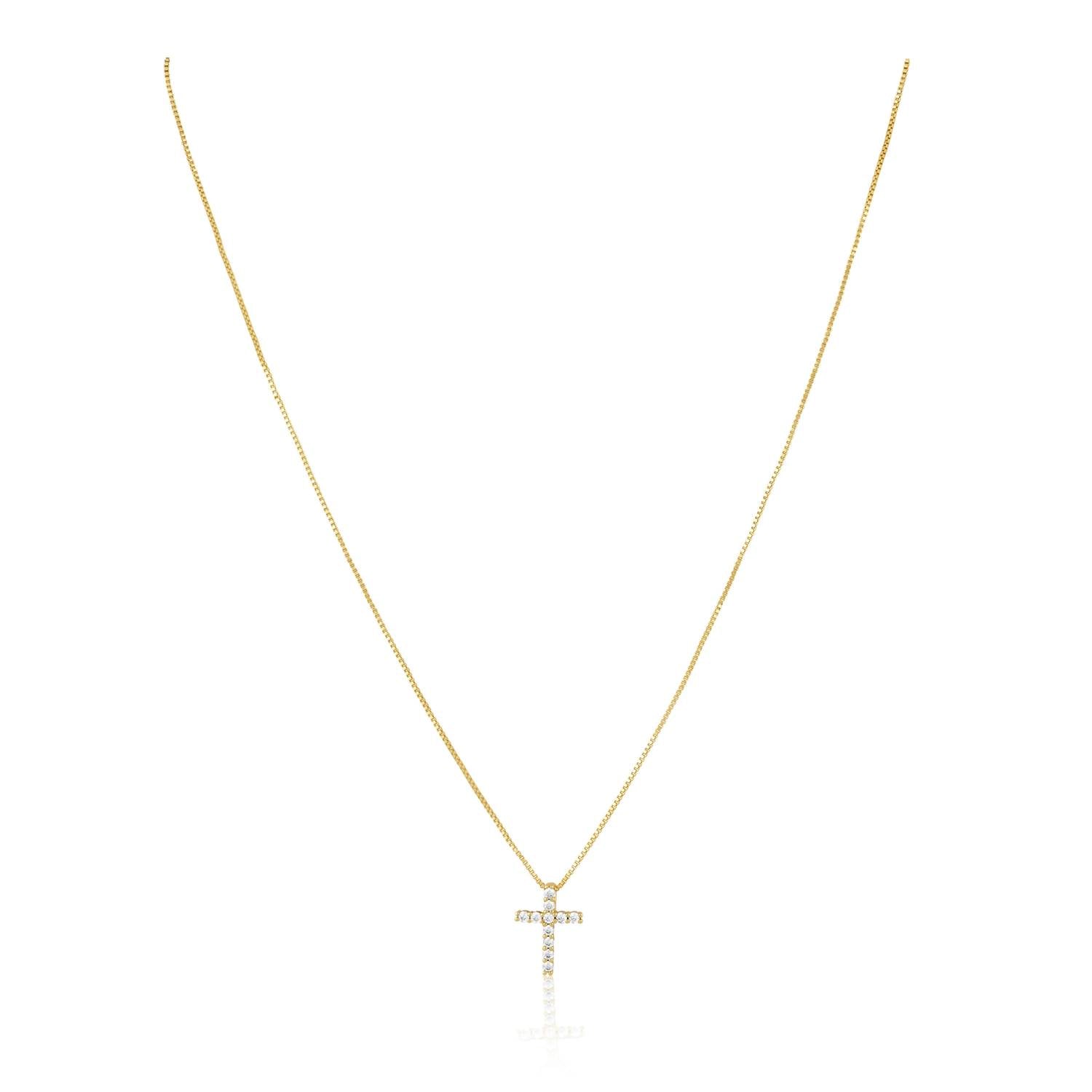 Sahira Jewelry Design - Women's Raya Cubic Zirconia Cross Necklace